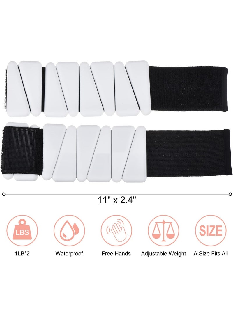 Adjustable Wrist Ankle Weights, 2lbs Total (1lb Each) Workout Leg Weights for Women & Men for Training Yoga Jogging Walking - Image 3